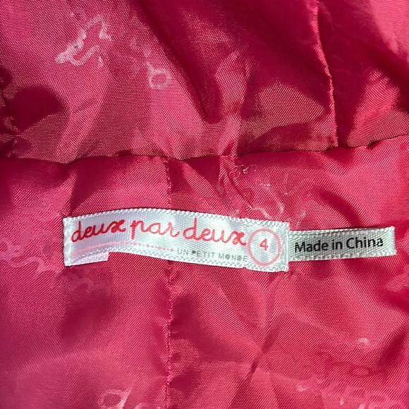 Deux Par Deux - Black and Pink Quilted Puffer Jacket with Hood - Picture 8 of 8